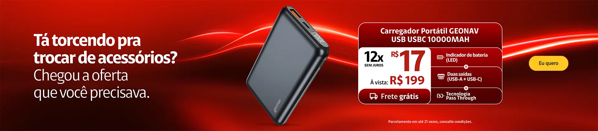 Bateria externa Geonav 10000mAh